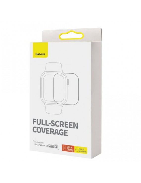 Baseus iWatch 0,2 mm, NanoCrystal Protective Film for Apple Watch 7/8/9, 41mm (2pcs) with mounting kit, Transparent (P6001510B201-02)