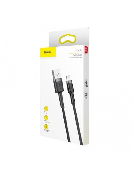 Baseus Lightning Cafule Cable 2.4A 0.5m Gray + Black (CALKLF-AG1)