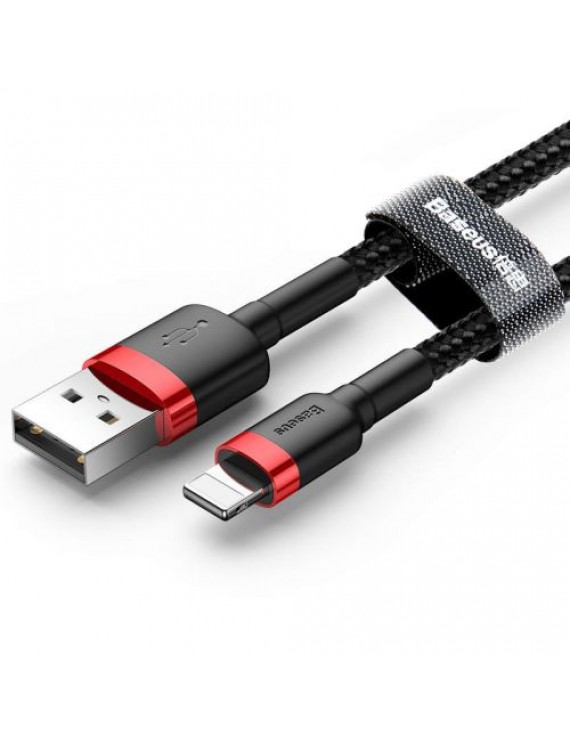 Baseus Lightning Cafule Cable 2.4A 0.5m Red + Black (CALKLF-A19)