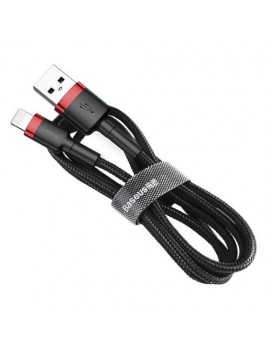 Baseus Lightning Cafule Cable 2.4A 1m Red + Black (CALKLF-B19)