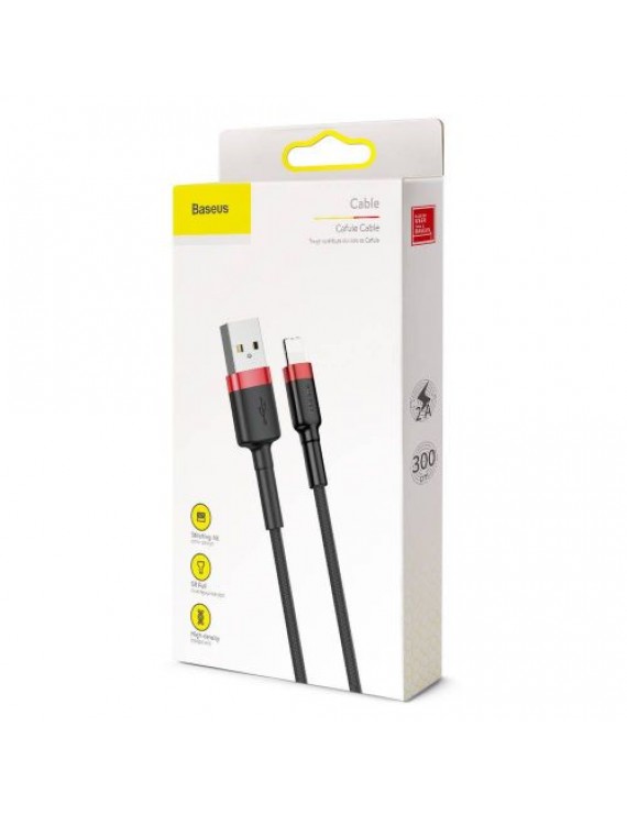 Baseus Lightning Cafule Cable 2A, 3m Red/Black (CALKLF-R91)