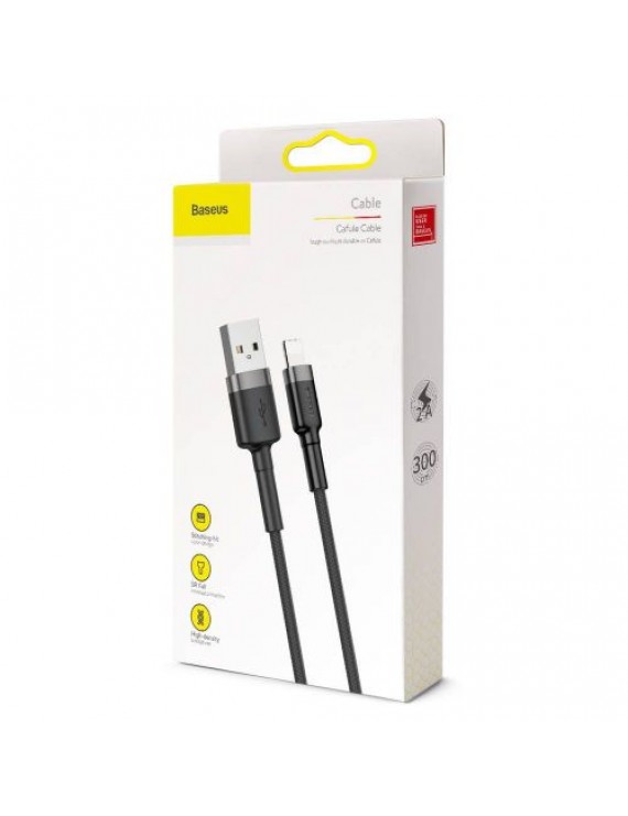 Baseus Lightning Cafule Cable, 2A, 3m Gray/Black (CALKLF-RG1)