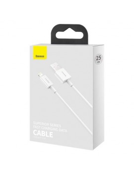 Baseus Lightning Superior Series cable, Fast Charging, Data 2.4A, 0.25m White (CALYS-02)