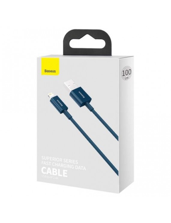 Baseus Lightning Superior Series cable, Fast Charging, Data 2.4A, 1m Blue (CALYS-A03)