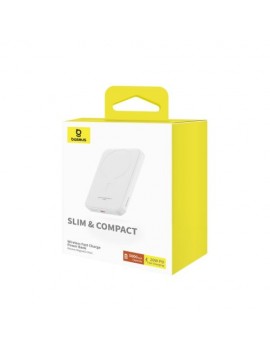 Baseus Power Bank Magnetic Mini Wireless Charging, PD 20W, 5000 mAh with Type-C to Type-C cable (0.3m) White EU (P10022107223-00)