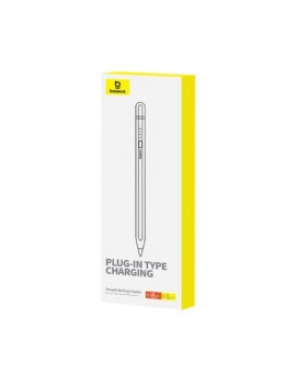 Baseus Tablet Tool Pen Smooth Writing 2 with LED Indicator + Active Replaceable Tip for iPad, with USB-A to Lightning cable, White (P80015806211-02)