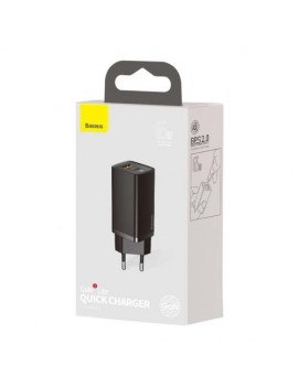 Baseus Travel Charger GaN2 Lite Quick Charger C+U QC 3.0 PD 3.0 65W EU Black (CCGAN2L-B01)
