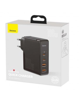 Baseus Travel Charger GaN2 Pro Quick wall charger C+C+U+U, PD 3.0, QC 4.0+, 100W EU Black (CCGAN2P-L01)