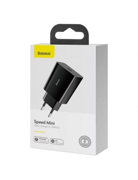 Baseus Travel Charger Speed Mini 1C Quick Charger 20W EU Black (CCFS-SN01)