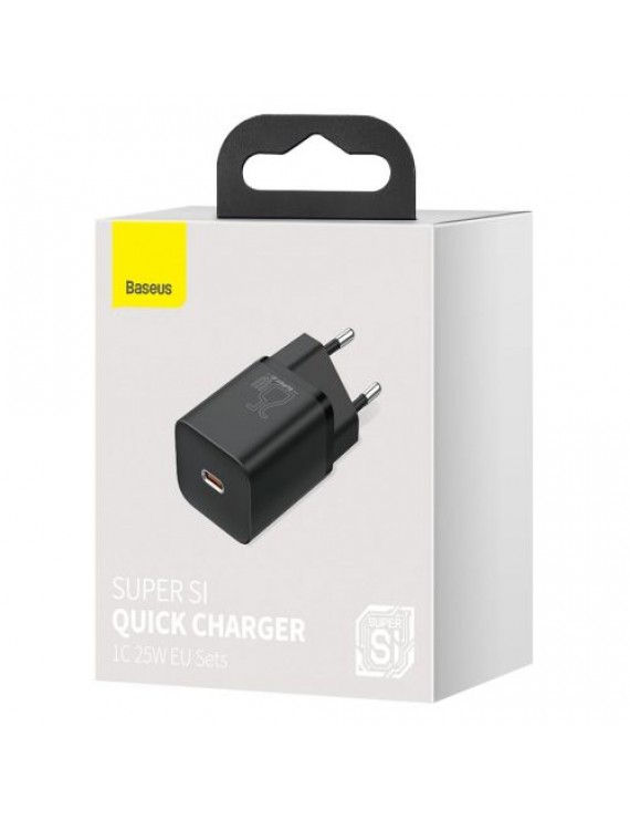 Baseus Travel Charger Super Si 1C Quick Charger 25W EU Black (CCSP020101)