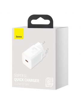Baseus Travel Charger Super Si 1C Quick Charger 25W EU White (CCSP020102)
