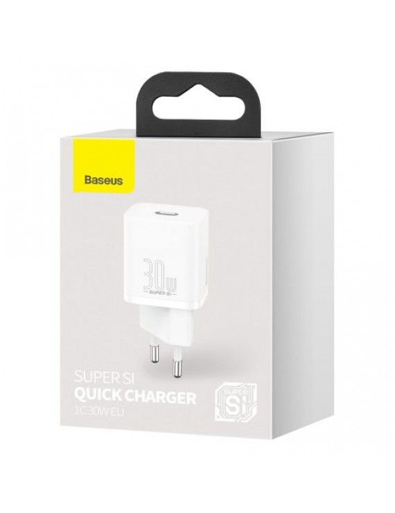 Baseus Travel Charger Super Si 1C Quick Charger PD 30W EU White (CCSUP-J02)