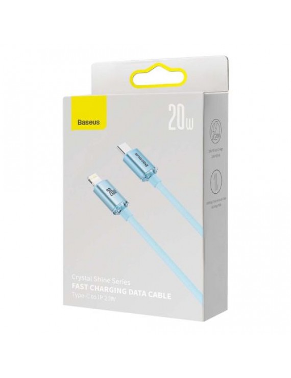 Baseus Type-C - Lightning cable Crystal Shine Series Lightning Fast Charging Power Delivery 20W 1,2m Light Blue (CAJY001303)
