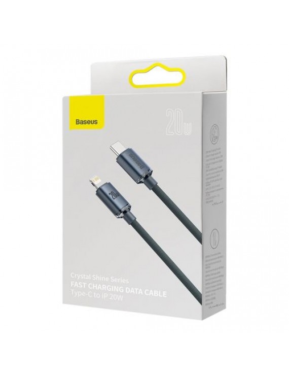 Baseus Type-C - Lightning cable, Crystal Shine Series Fast Charging Data Cable 20W 1.2m Black (CAJY000201)