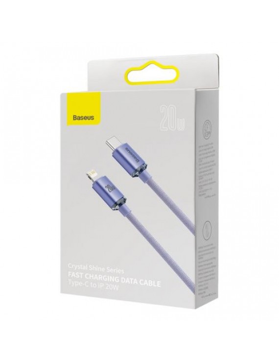 Baseus Type-C - Lightning cable, Crystal Shine Series Fast Charging Data Cable 20W 1.2m Purple (CAJY000205)