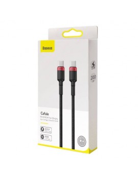Baseus Type-C - Type-C cable Cafule PD 2.0, 100W, Flash charging (20V 3A), 2m, Red/Black (CATKLF-AL91)
