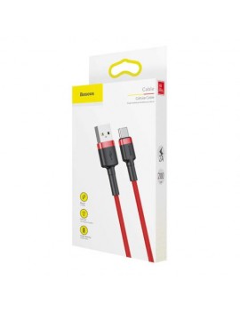 Baseus Type-C Cafule Cable, 2A, 2m, Red + Red (CATKLF-C09)