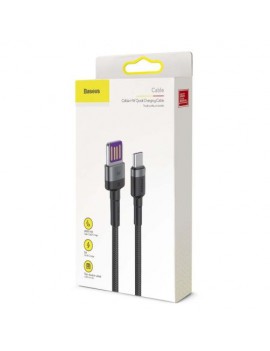 Baseus Type-C Cafule SuperCharge 40W PD 3.0, QC 3.0, 40W, 1m Gray/Black (CATKLF-PG1)