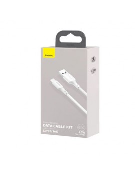 Baseus Type-C Simple Wisdom cable (2pcs/set) 5A 1.5m White (TZCATZJ-02)