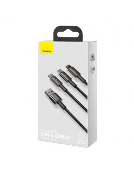 Baseus Universal Tungsten 3-in-1 USB cable (Type C / Lightning / micro USB) 3.5A 1.5m Black (CAMLTWJ-01)