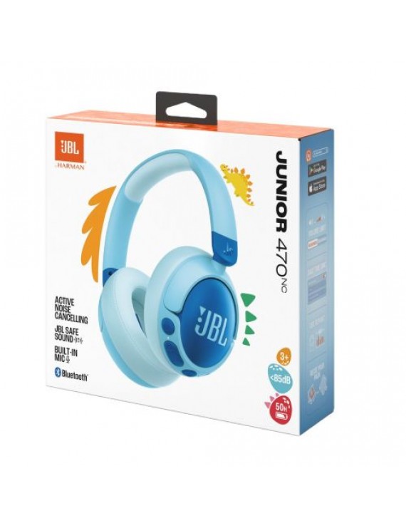 JBL JR470NC Bluetooth Wireless On-Ear Headphones for Kids Blue EU