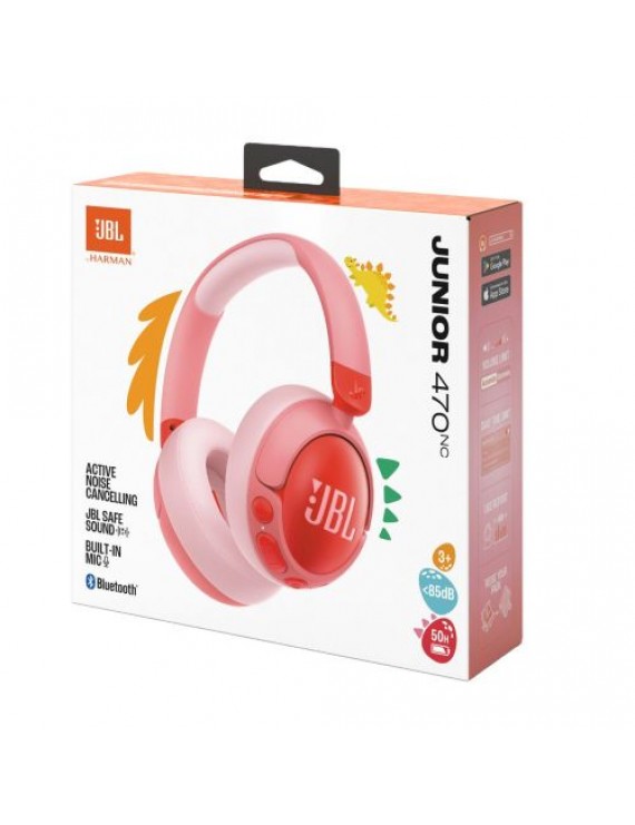 JBL JR470NC Bluetooth Wireless On-Ear Headphones for Kids Pink EU