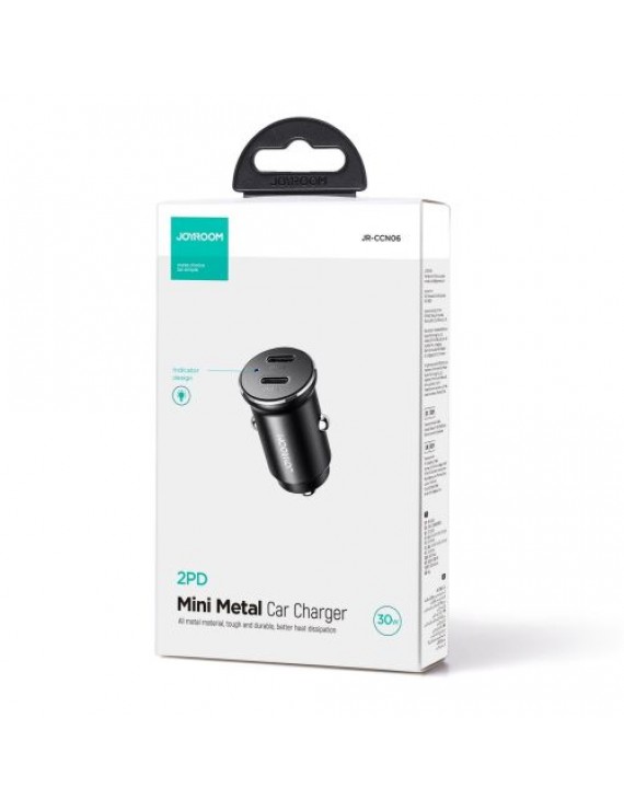 Joyroom Car Charger Mini, C+C, 30W, Black (JR-CCN06)