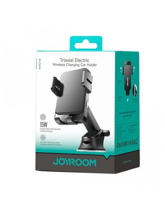 Joyroom Car Mount Magnetic Wireless Charger 2-in-1 (Dasboard Version) 4.6 - 6.8 inch 15W, Black (JR-ZS219-DASH)