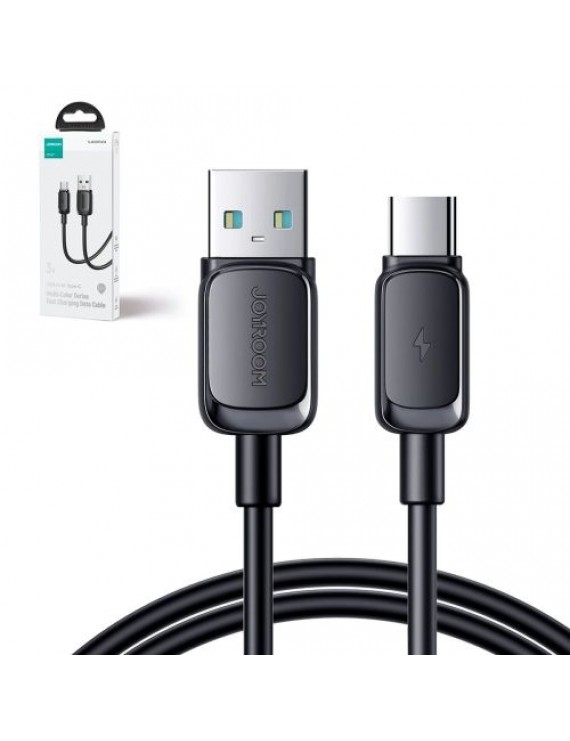 Joyroom USB - Type-C Cable Multi-Color Series A14, 480mb/s, 3A, 1.2m, Black (S-AC027A141B)