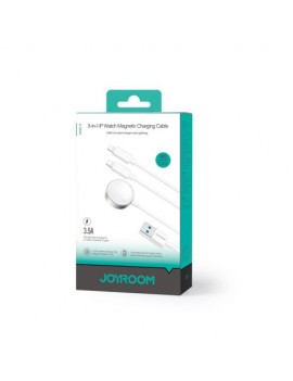 Joyroom Wireless Charger 3-in-1 Qi+Lightning+Lightning cable for iPhone and Apple Watch All Series with USB cable 1.2m, 3.5W, White (S-IW007)