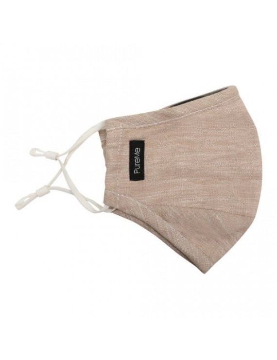 PureMe Reusable / Adjustable Mask Linen 2 pcs N95 filters inside the package Beige