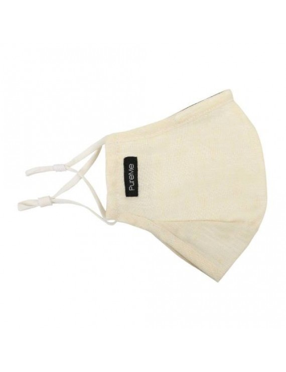 PureMe Reusable / Adjustable Mask Linen 2 pcs N95 filters inside the package Cream