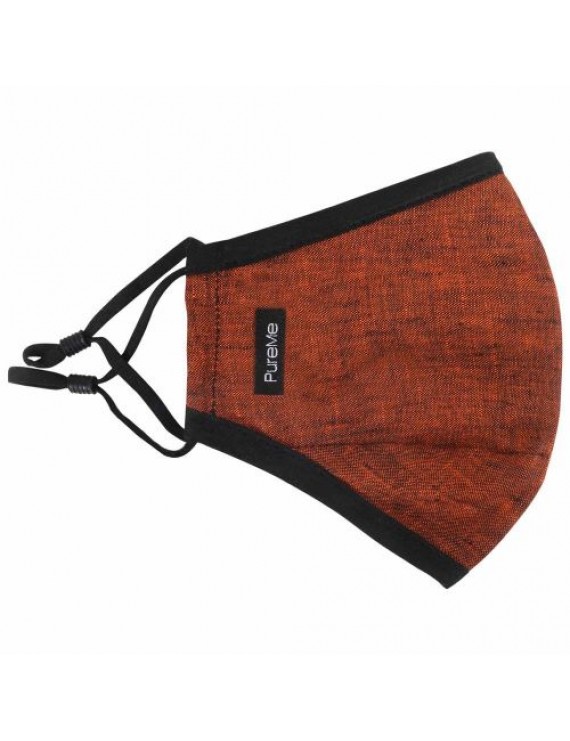 PureMe Reusable / Adjustable Mask Linen 2 pcs N95 filters inside the package Rust Orange