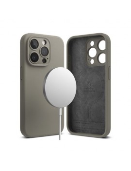 Ringke iPhone 15 Pro Case Silicone Magnetic Gray