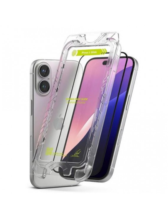 Ringke iPhone 15/ 16 Screen Protector Premium Easy Slide Tempered Glass 9H with installation jig (2pcs) Transparent