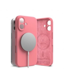 Ringke iPhone 16 Case Silicone Magnetic Pink