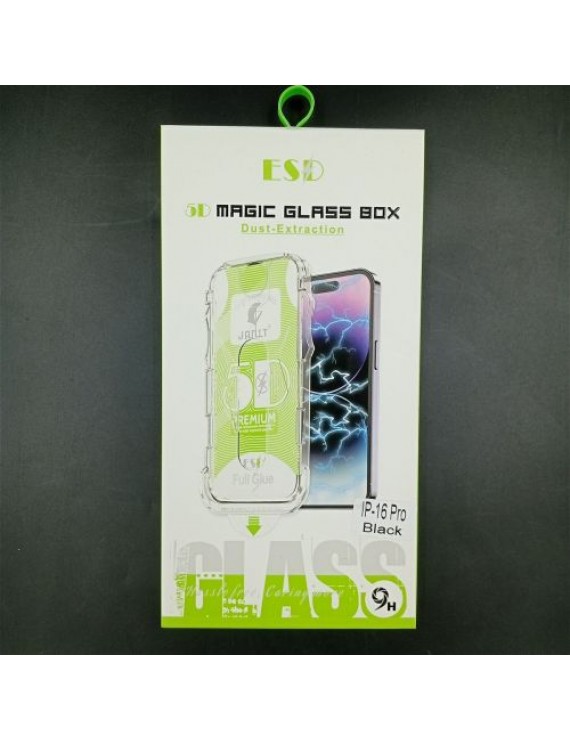 iPhone 16 Pro Screen Protector Tempered Glass 9H with installation frame Transparent