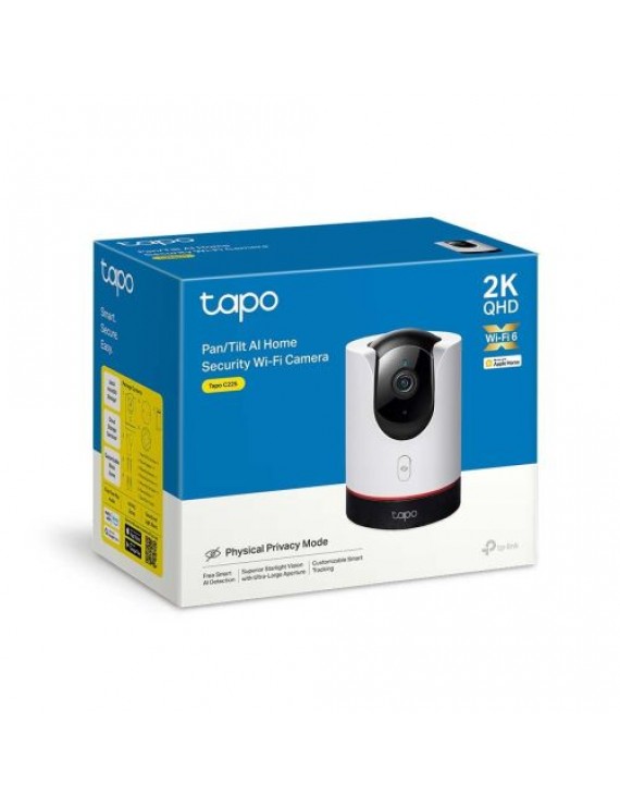 TP-Link Camera Tapo C225 Wi-Fi Indoor Pan/Tilt Security 2K QHD, AI, Night Vision, White EU