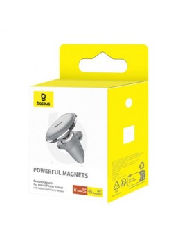 Baseus Car Mount Magnetic Car Phone Holder (Air Vent) 360 Degree with Cable clip, Silver (C40141201S13-00)