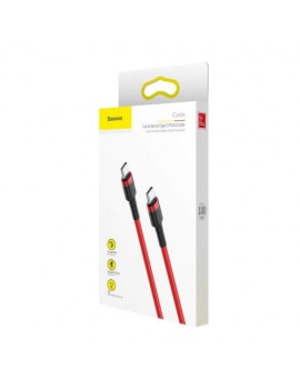 Baseus Type-C - Type-C Cafule Cable PD 2.0, QC 3.0, 60W, 3A, 1m, Red (CATKLF-G09)