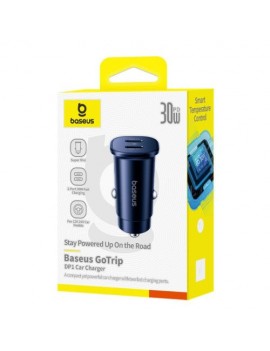 Baseus Car Charger GoTrip C+C, QC 3.0, 30W Black (C00072300123-01)