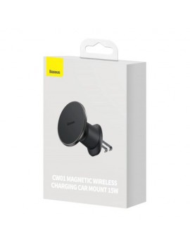 Baseus Car Charger Inductive 15W Holder CW01 for Air Vent, Black (C40141001111-00)