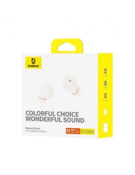 Baseus Earphone Bluetooth Bowie E18 TWS Earphones, BT 5.3, ENC, IPX4, White EU (A00023800223-00)