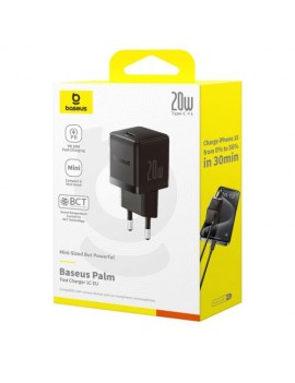 Baseus Travel Charger Palm Series Type-C, PD 3.0, QC 3.0, 20W, Black EU (P10111602113-00)