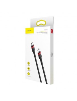 Baseus Type-C - Type-C cable Cafule PD 2.0, 60W, Flash charging (20V 3A), 1m, Red/Black (CATKLF-G91)