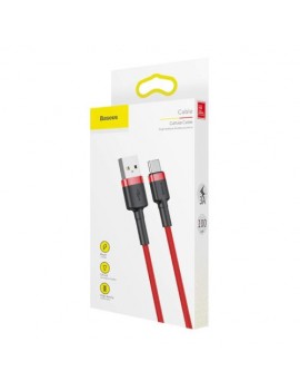 Baseus Type-C Cafule cable 3A, 1m, Red + Red (CATKLF-B09)