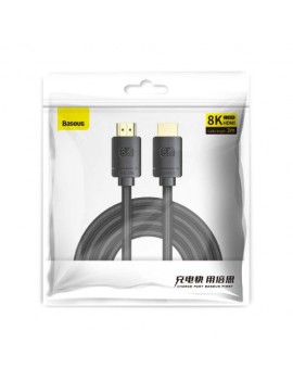 Baseus Video Cable High Definition Series HDMI To HDMI 2.1, 8K 60 Hz, 4K 120 Hz, 2K 144 Hz, 3D eARC, QMS, Dynamic HDR, VRR, ALLM, 3m. Black (CAKGQ-L01)