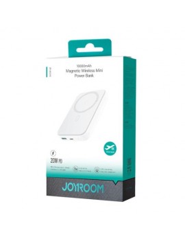 Joyroom Power Bank Magnetic Wireless charging, MagSafe, C+U, PD 20W, 10000 mAh, with USB - Lightning cable (0.25m) White (JR-W020)