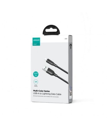 Joyroom USB - Lightning Cable Multi-Color Series A14, 480mb/s, 3A, 1.2m, Black (SA34-AL3)