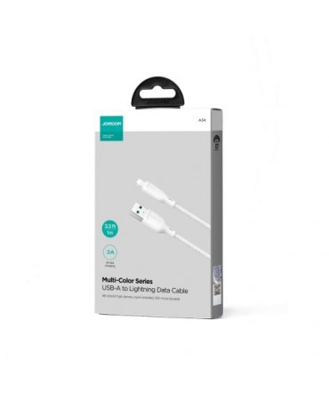 Joyroom USB - Lightning Cable Multi-Color Series A14, 480mb/s, 3A, 1.2m, White (SA34-AL3)